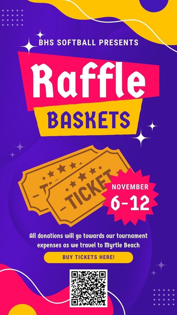 BHS Softball Raffle Basket flyer