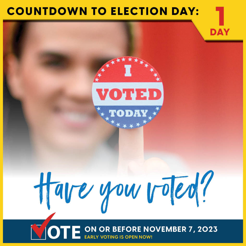 1 day until election day