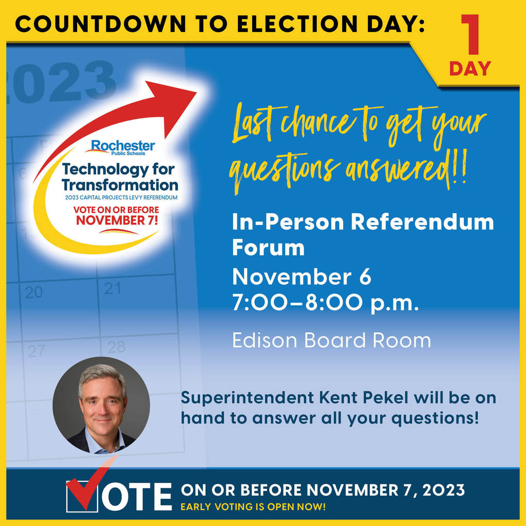 in person forum tonight from 7-8 p.m.
