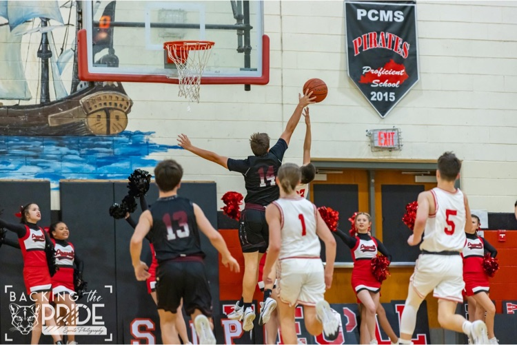 Jordan McCoy with the block!