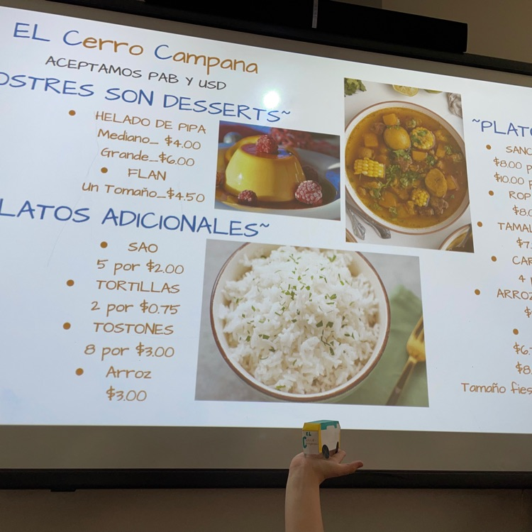 Amy’s Panamanian menu