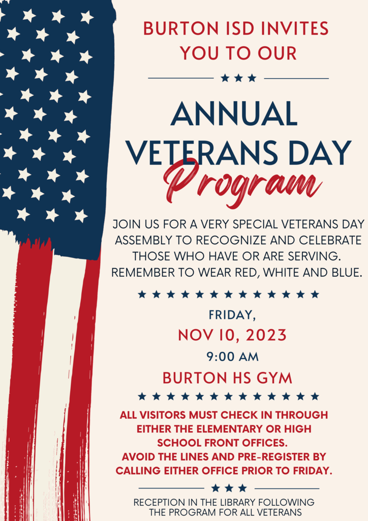 Veterans Day Program November 10th