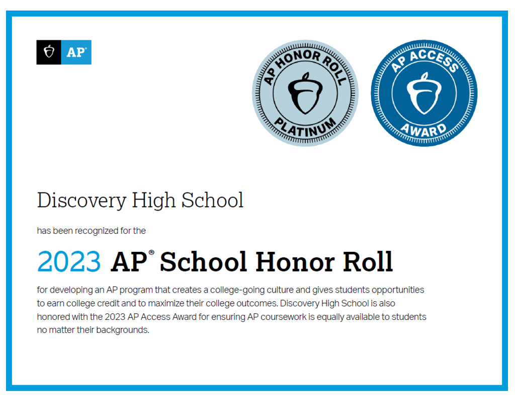 AP Honor Roll Platinum Status - DHS