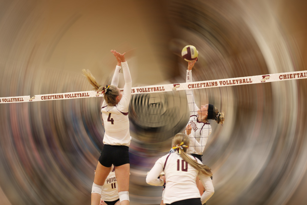 Potosi volleyball players warming up for a match