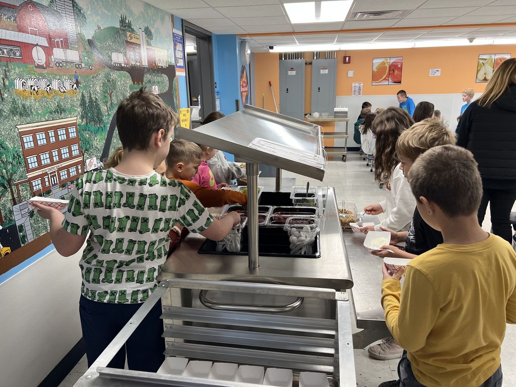 Attica Elementary School students are pictured during the yogurt parfait taste testing event Monday, Nov. 6.