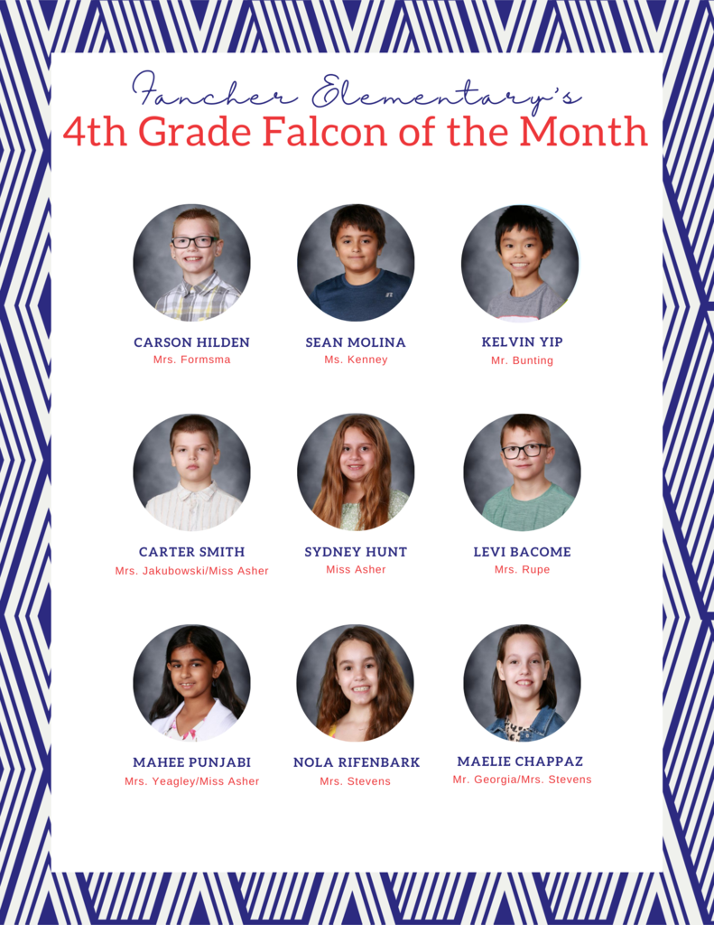 4th grade Falcon of the Month