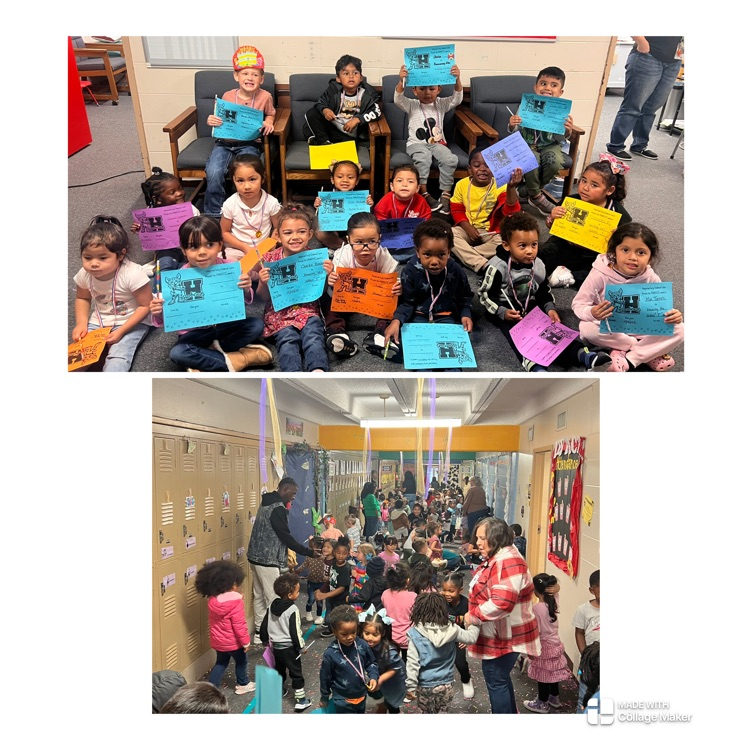 children holding award