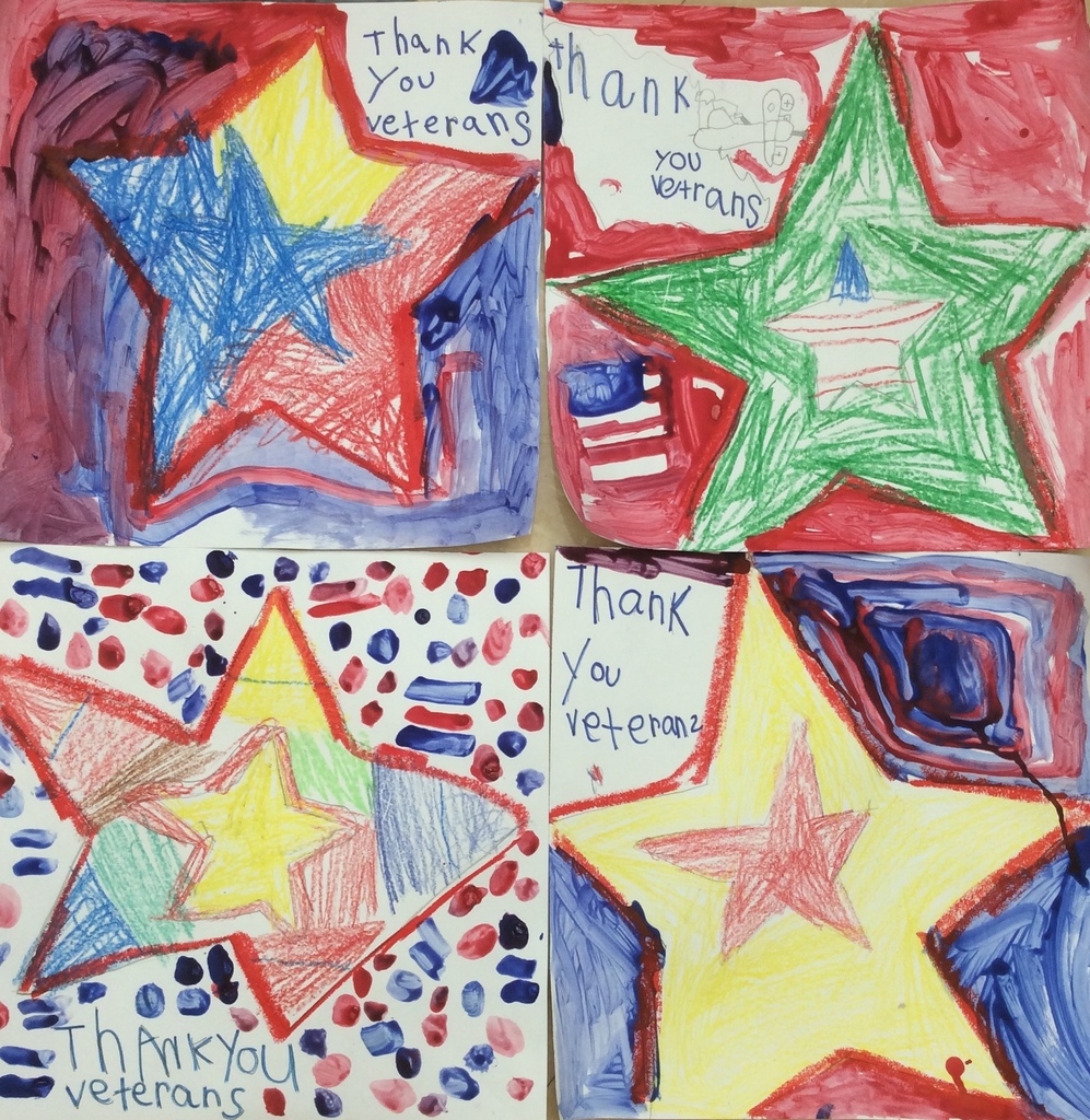 Veterans Day art from Kindergarteners