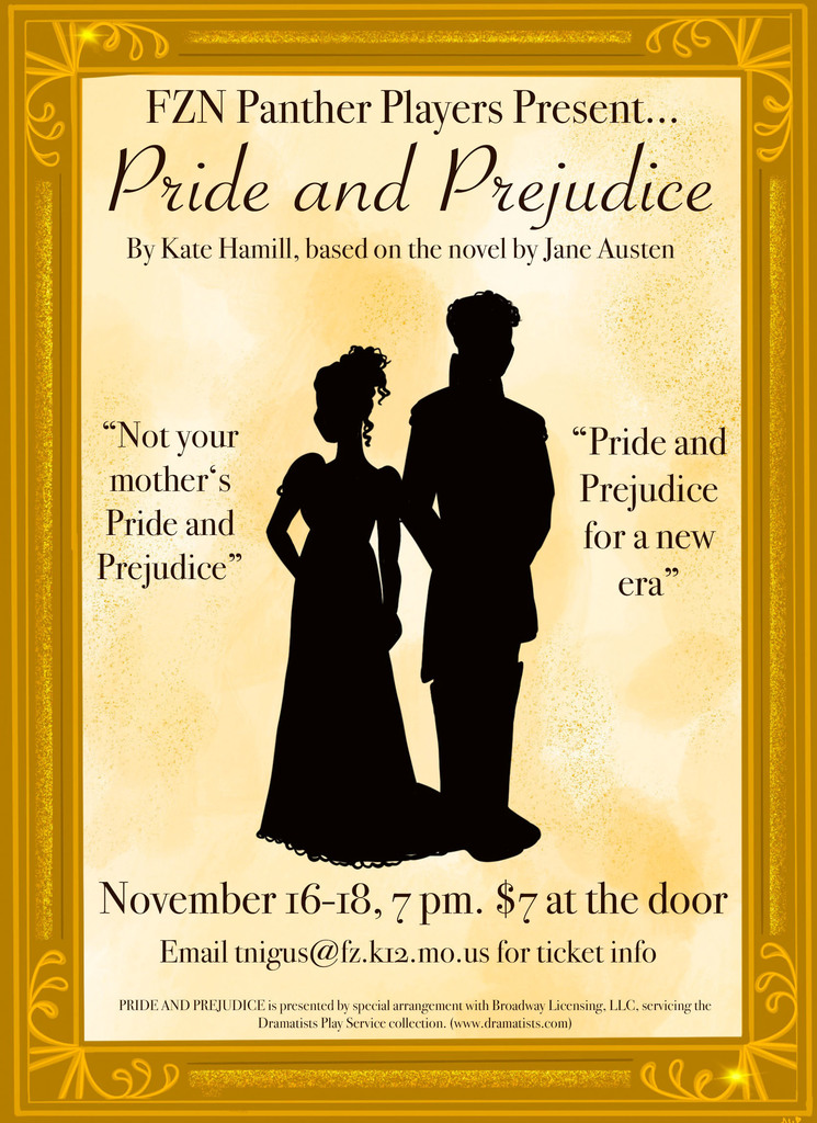 FZN Panther Players present Pride and Prejudice 11.16 - 11.18