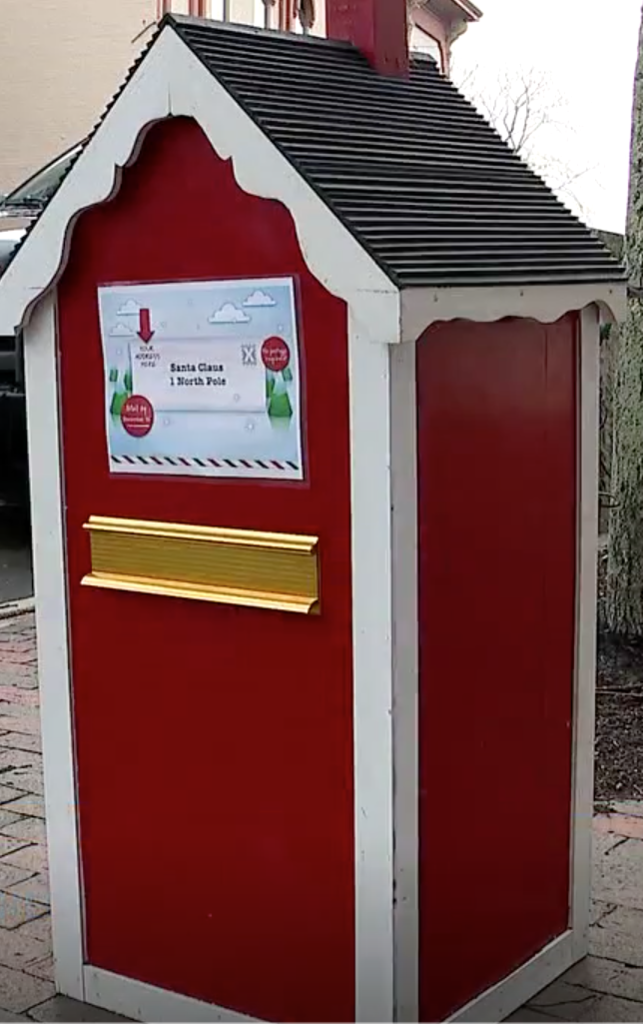 Mailboxes created by carpentry crew for Santa!