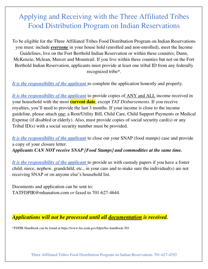Applying for Food Program