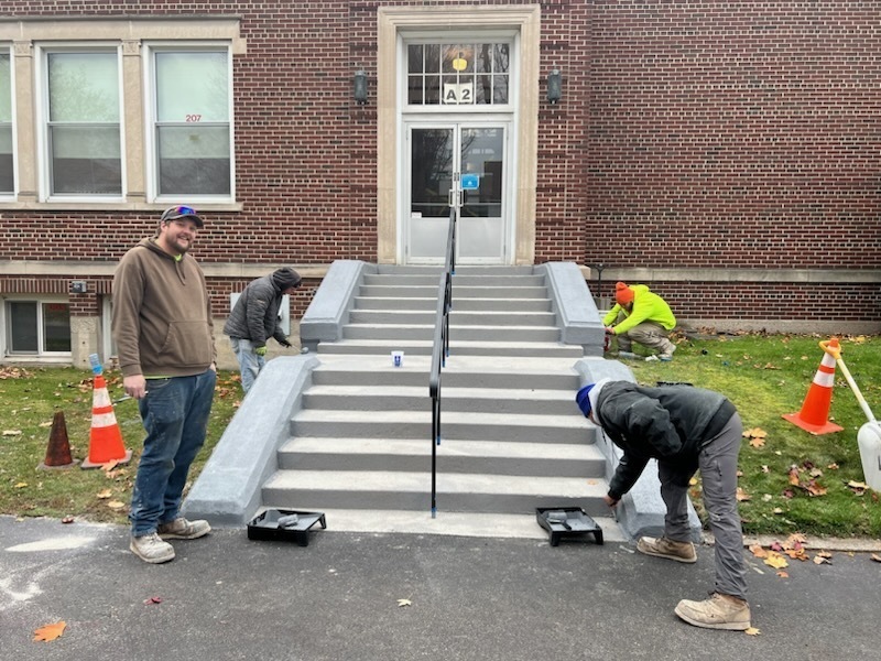 sidewalk/steps repair at St. Mary's Swormville