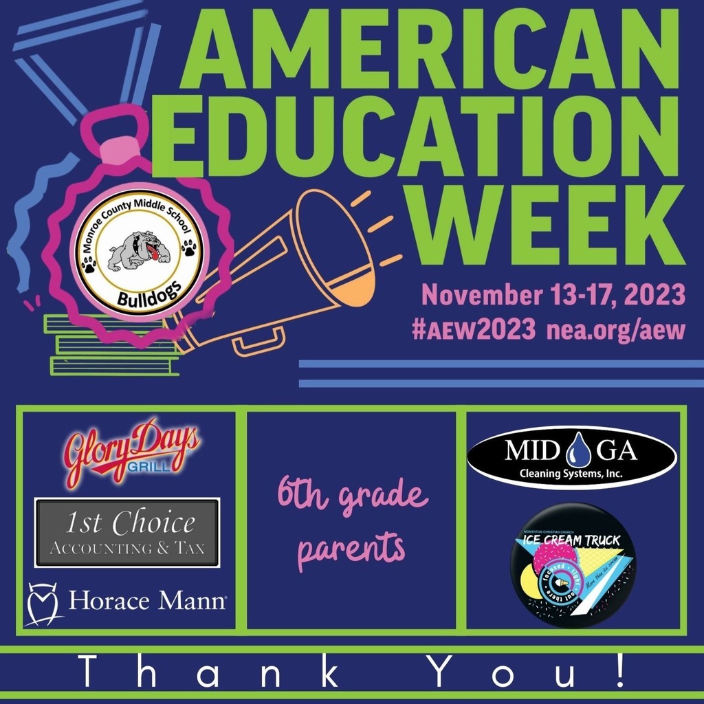 american education week - nov 13-17 - logos - 6th grade parents - thank you