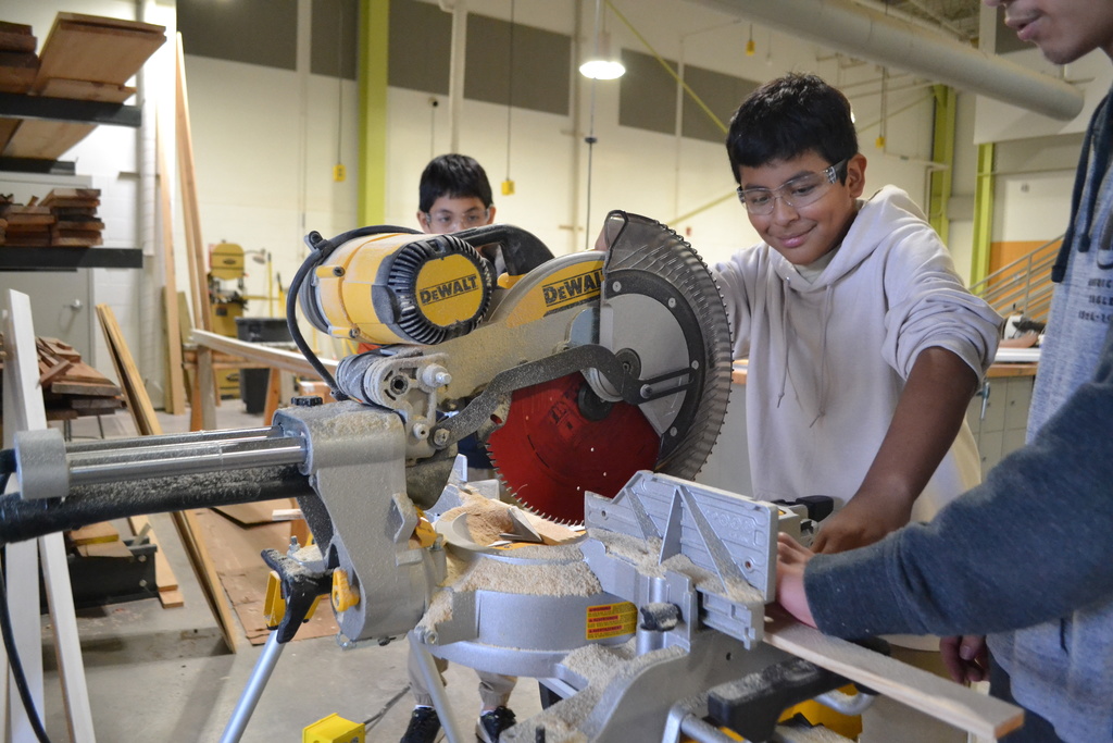 Student visiting a CTEC trade.