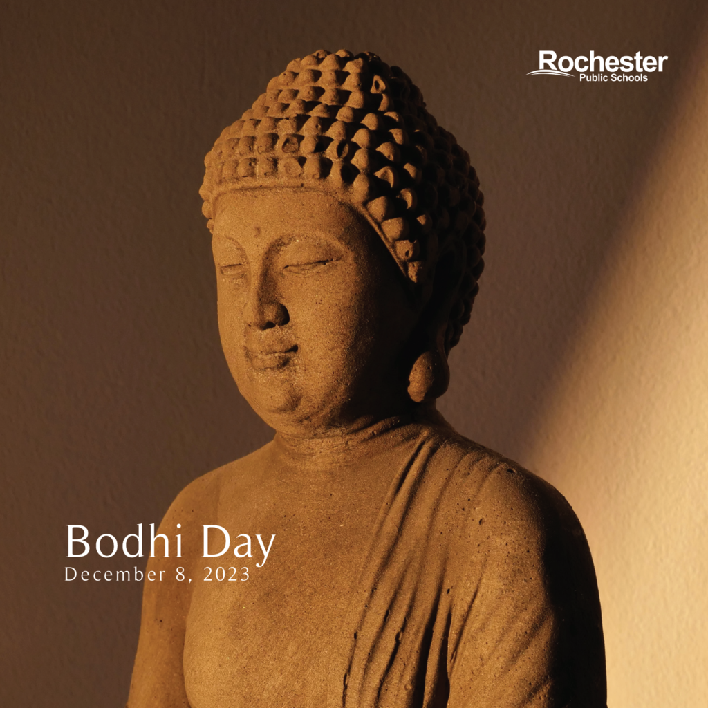 buddah image with text saying "Bodhi Day, December 8, 2023"
