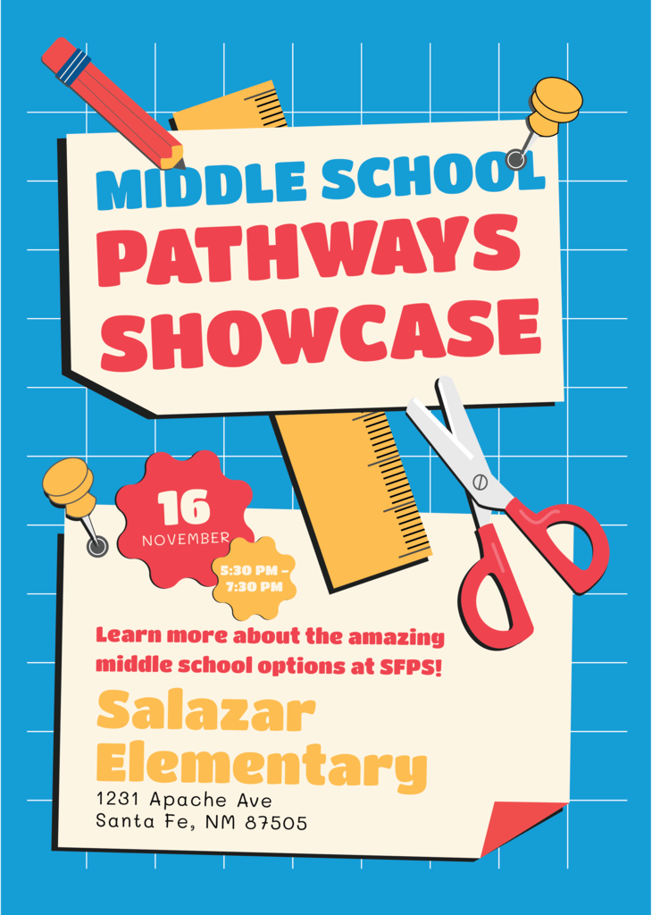 Middle School Pathways Showcase November 16th 5:30 PM - 7:30 PM Learn more about the amazing middle school options at SFPS