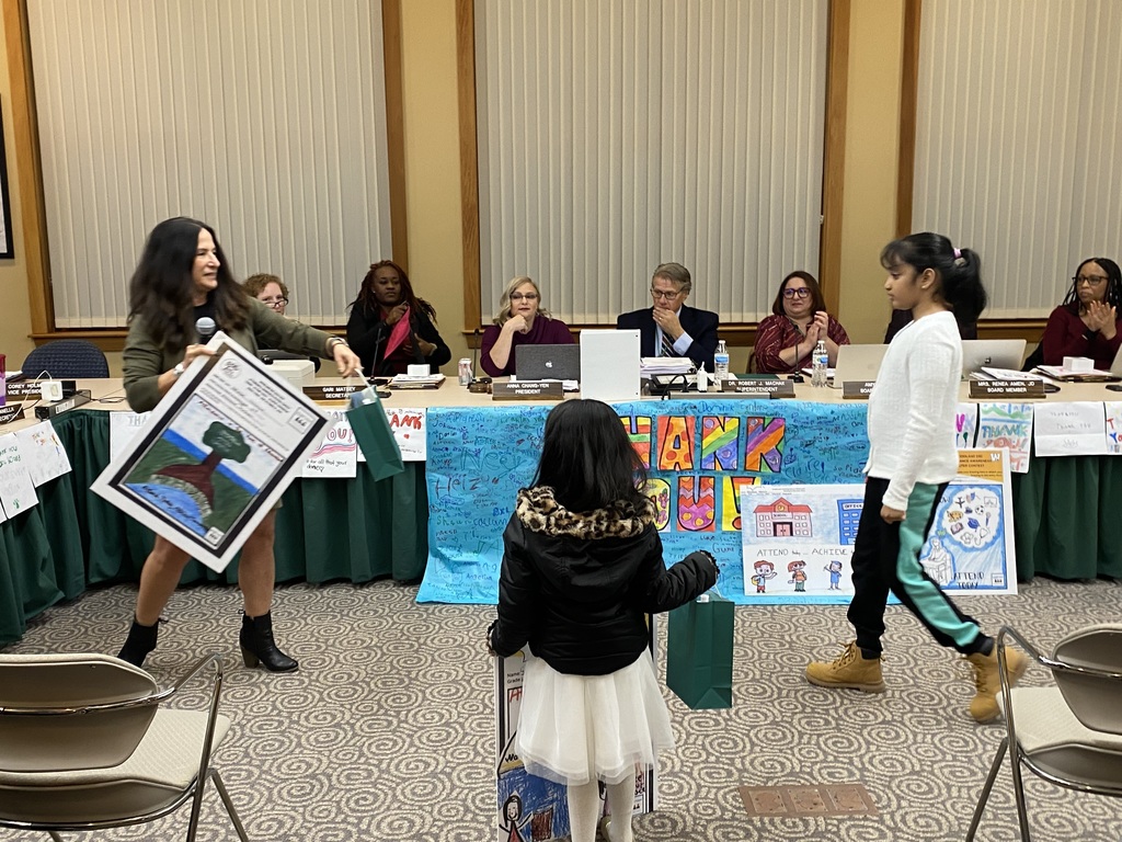 Poster Contest Winners at the November Board of Education Meeting