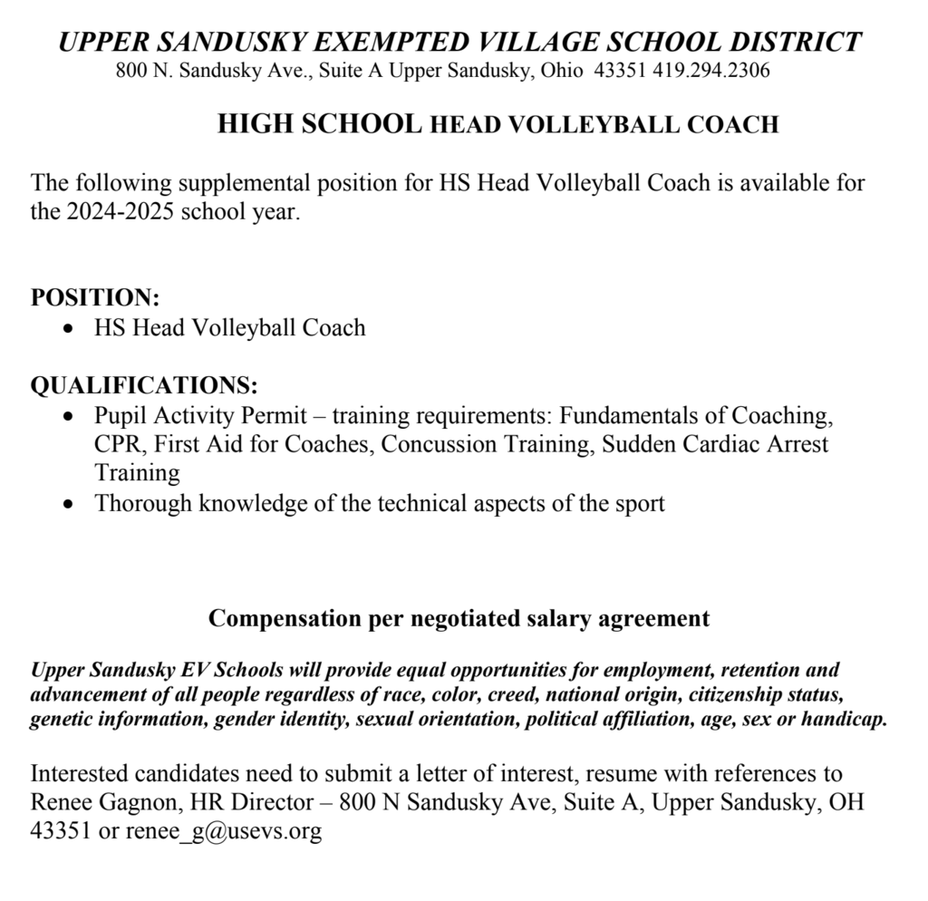 volleyball coach posting