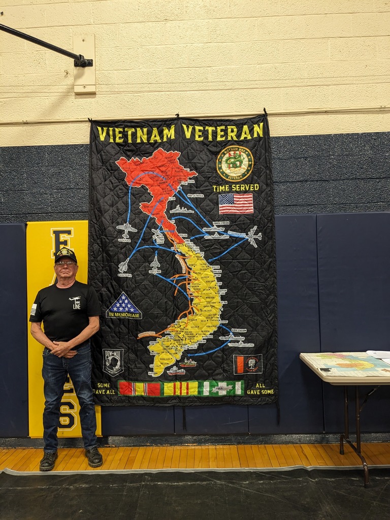 Mr. Burchfield with his Vietnam Veteran flag