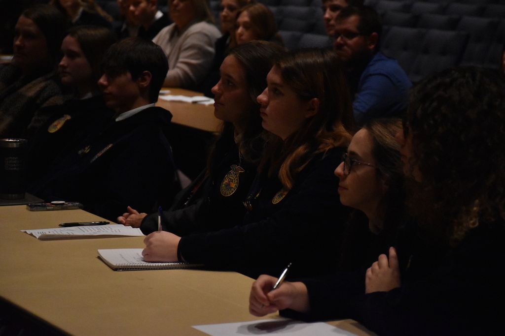 Members of Attica’s Future Farmers of America chapter are pictured at their legislative breakfast Friday morning. 