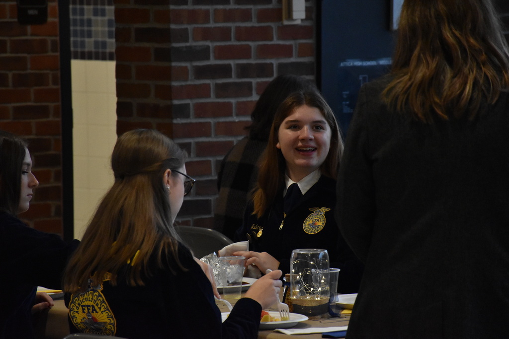 Members of Attica’s Future Farmers of America chapter are pictured at their legislative breakfast Friday morning. 