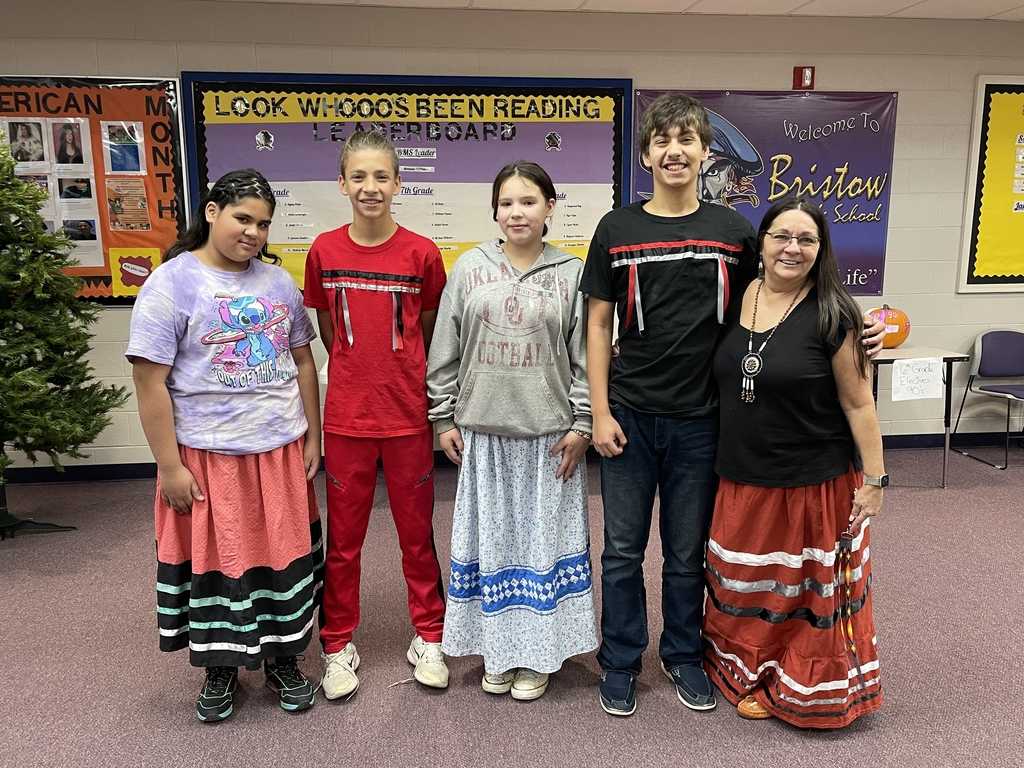 Students wearing Ribbon Skirts and Shirts