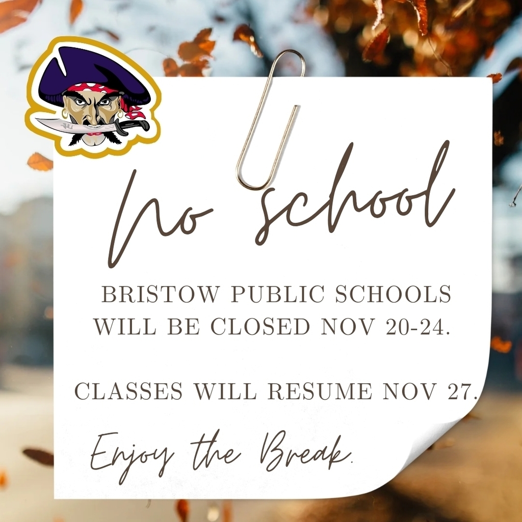 No School for Bristow Nov 20-24