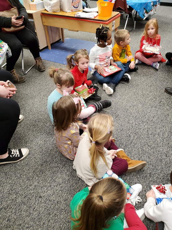 The kids get to exchange their presents to one another