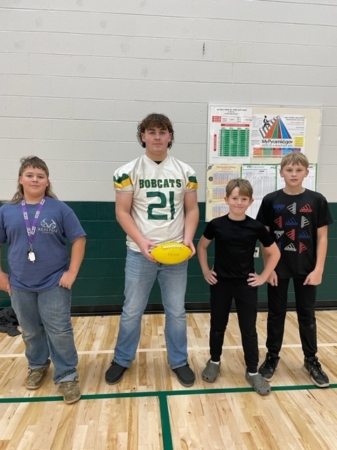 Florence Football Players with 5th/6th graders