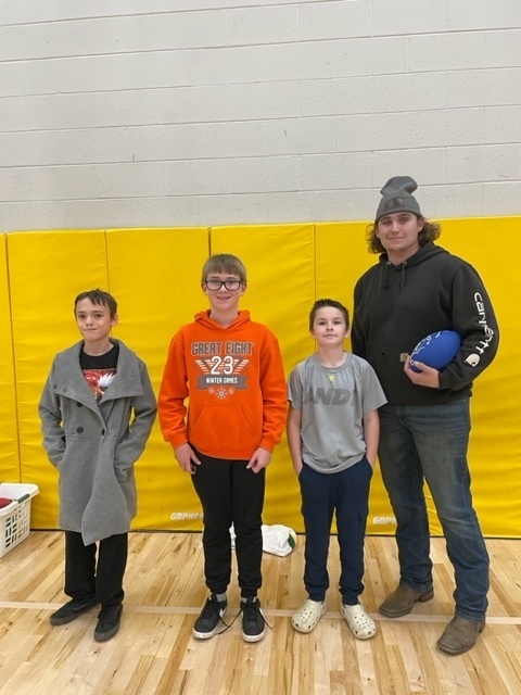 Florence Football Players with 5th/6th graders