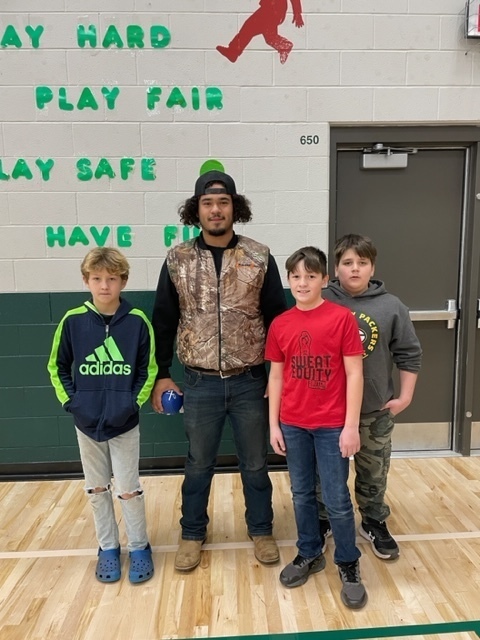 Florence Football Players with 5th/6th graders