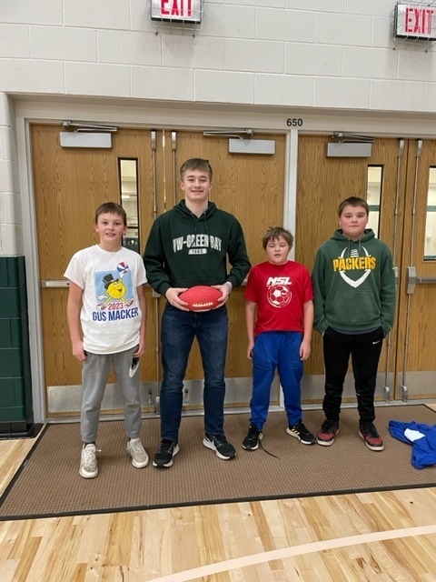 Florence Football Players with 5th/6th graders