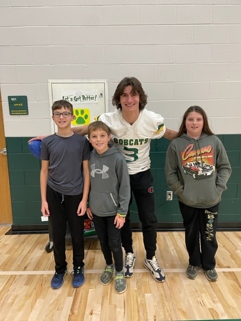 Florence Football Players with 5th/6th graders