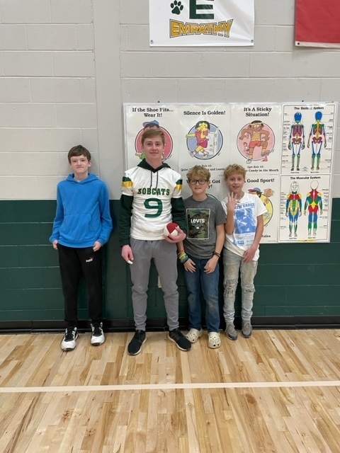 Florence Football Players with 5th/6th graders