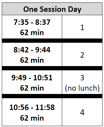 bel schedule 