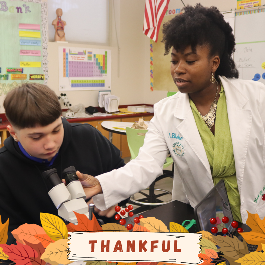 science teacher and student