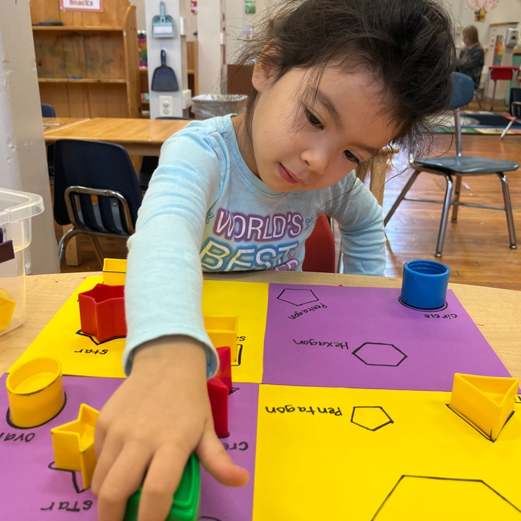 Ms. Brynn’s class is mastering shapes! 🌙⭕️▪️🔻⭐️
