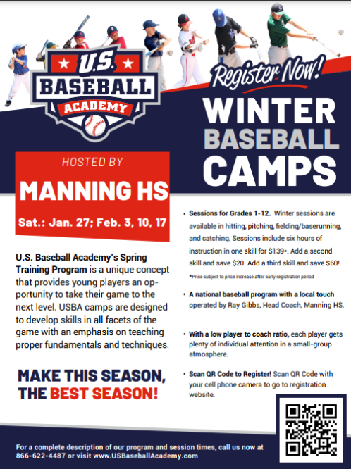 Register now for Winter Baseball camp at MHS!