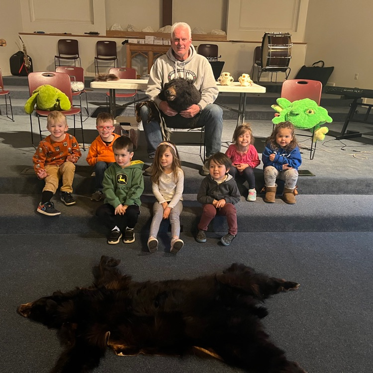 Mr. George with Mrs. Emily’s preschool class