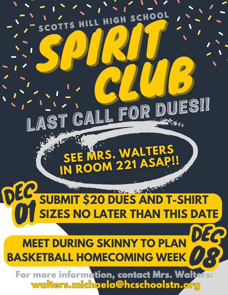 Spirit Club Announcement