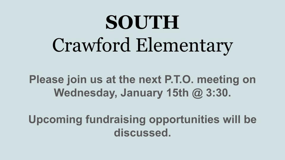 January P.T.O. Meeting