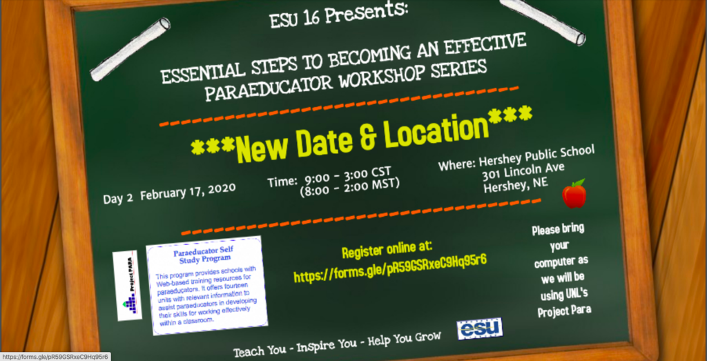ESU 16 Paraprofessional Workshop