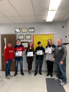 Mrs. Jones, Brayden Ramsey, Kayla Rutz,Jonathan Pena, Hannah Norris, Dr. Becker, (not pictured)-Grace Maue 