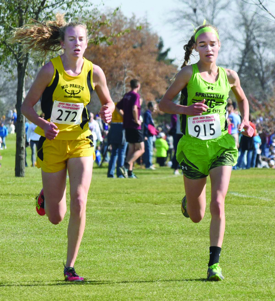 Marie Hostetler runs in a previous meet. Hostetler was named Gatorade's Statewide Player of the Year