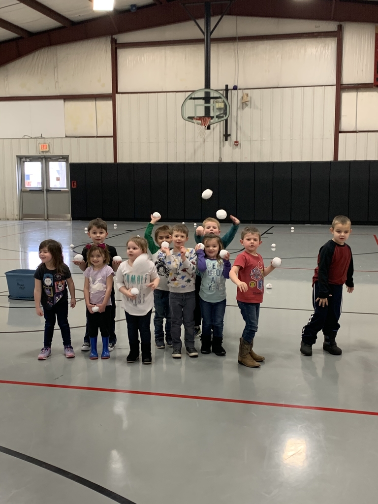 Pre School enjoys a snowball fight in the gym 