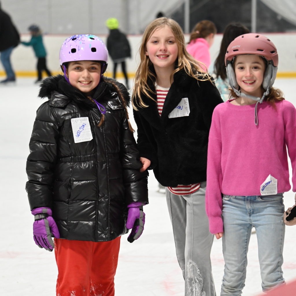 Wilson students standing on the ice