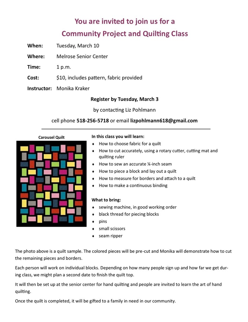 Community Quilting Class