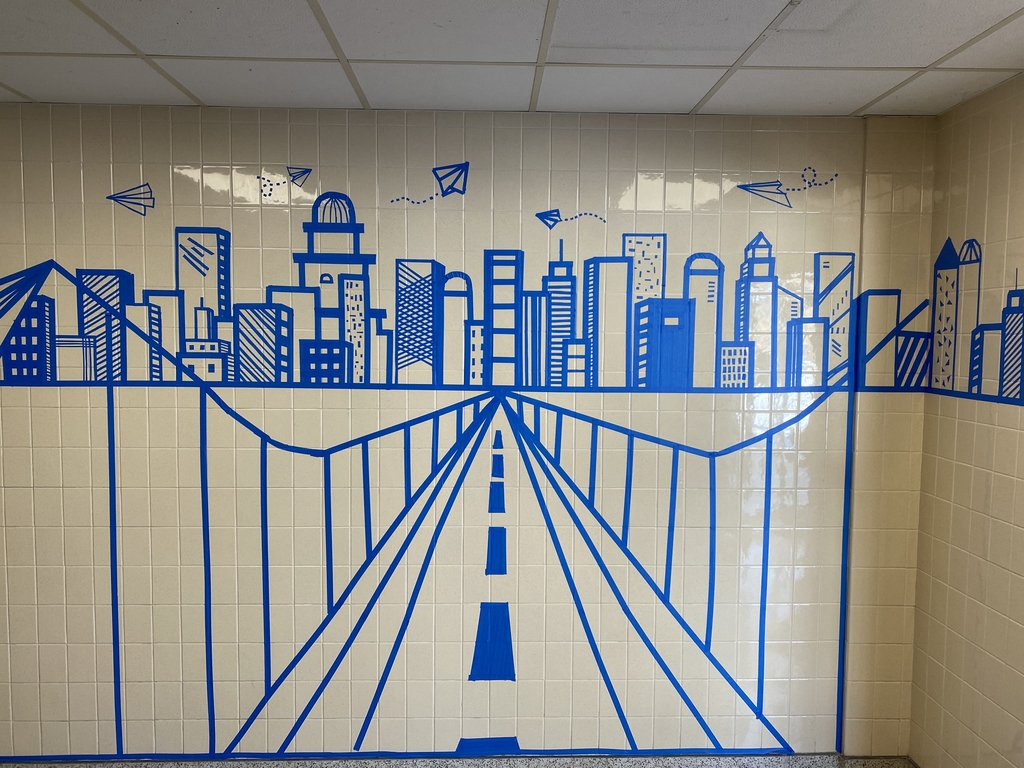 Tape art skyline