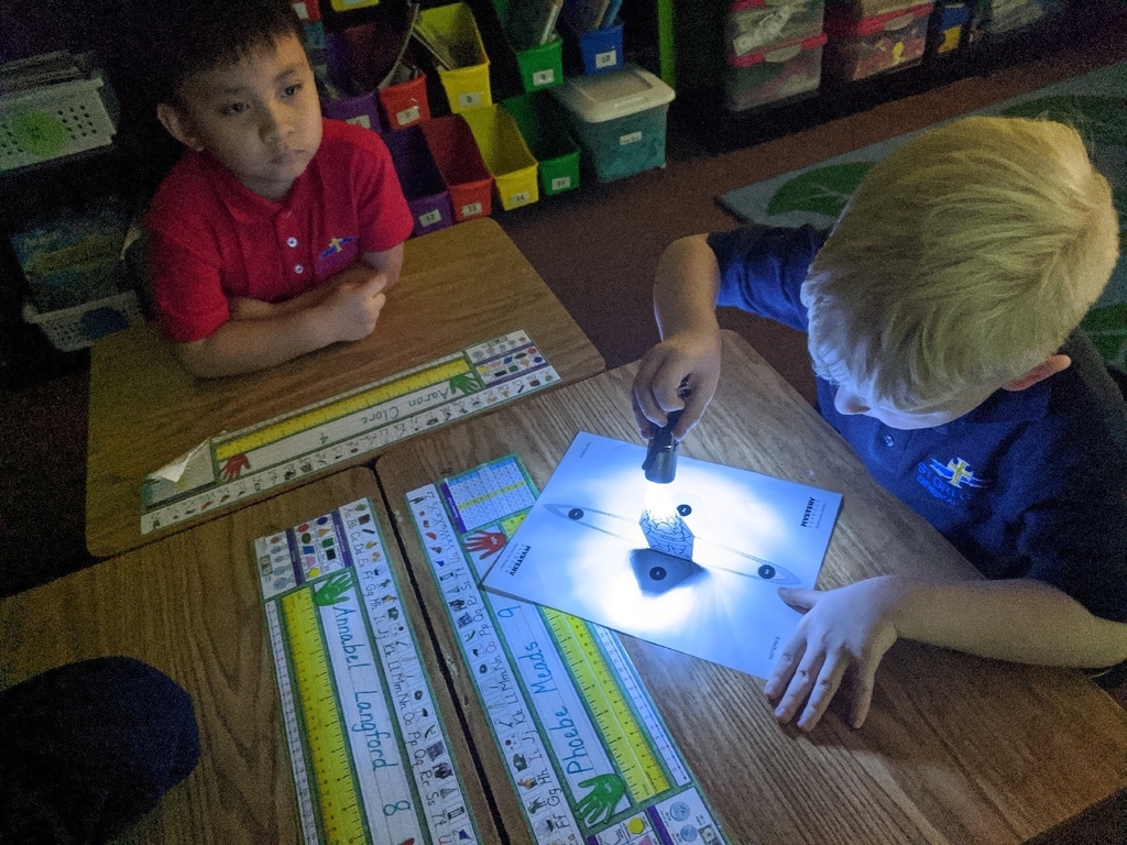 Studying shadows in first grade.