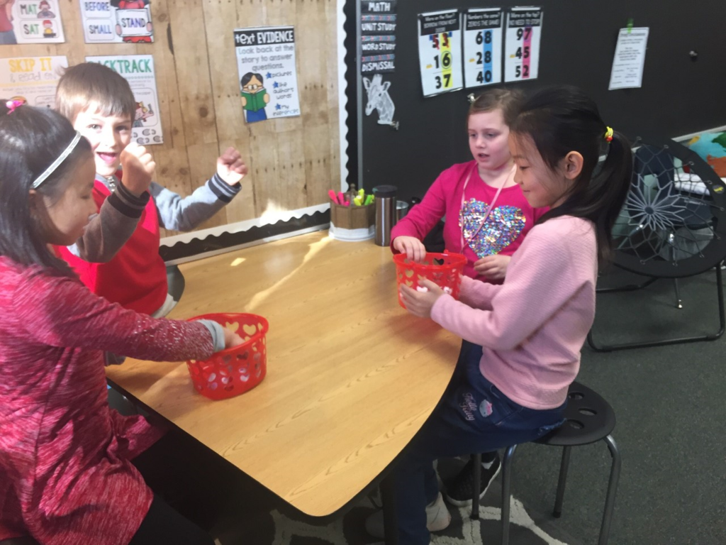 Students playing a game